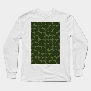 Leaf Colored Geometric Pattern - Shapes #8 Long Sleeve T-Shirt